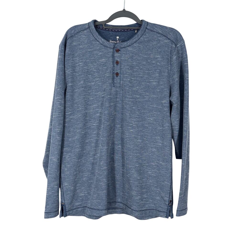 Tommy Bahama Shirt Mens Large Blue Henley